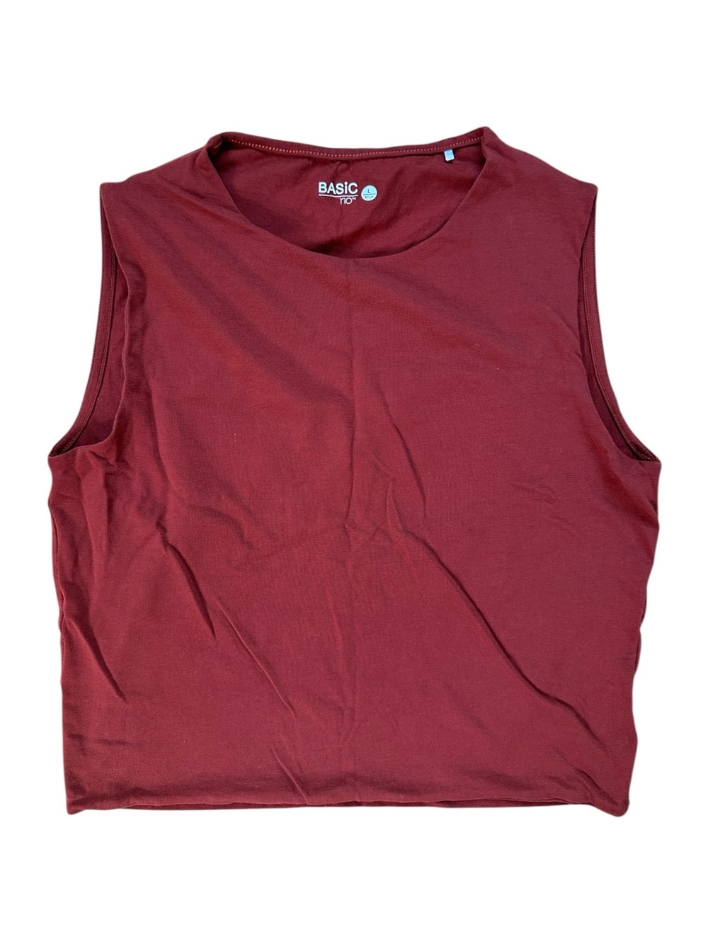 Basic Dark Red Burgundy Sleeveless Cotton Tank Top